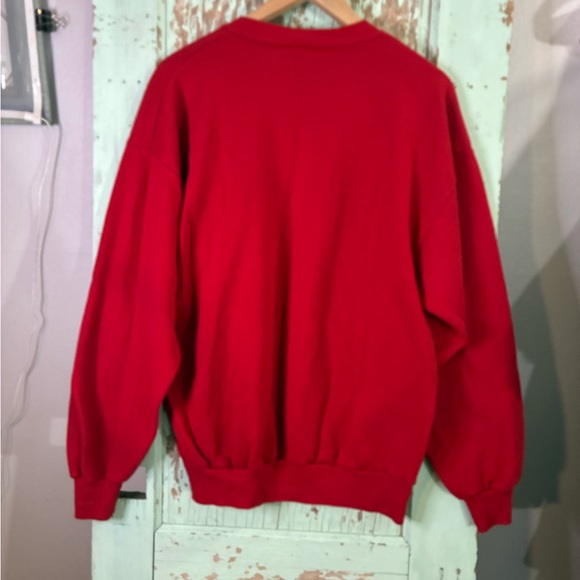 Women’s VTG Jerzees Red Festive Santa Crewneck Sweater - Picture 4 of 6